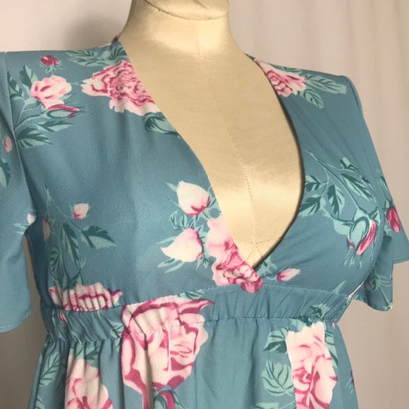 🌻 3/25 🌻 Lowcut Maternity Boho Floral Dress NWOT - Picture 3 of 6